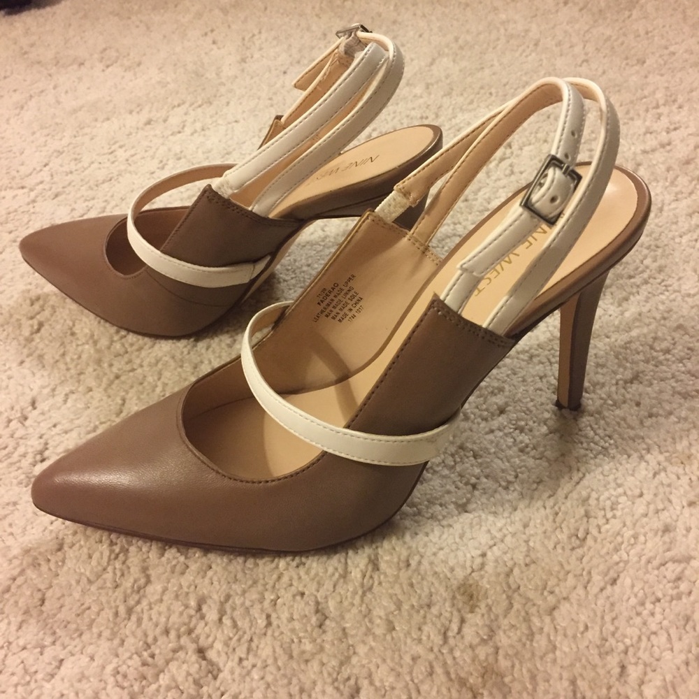 Nine West slingback stilletos NWOT